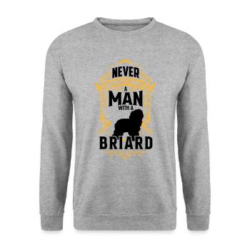 Man with Briard underestimate Berger de Brie - Unisex Sweatshirt - salt & pepper - Front - Alina (178cm) & Michal (187cm)