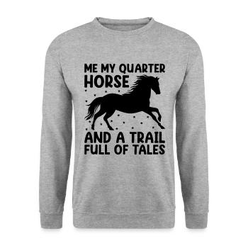 American Quarter Horse Equestrian Horse Lover Hors - Sweat-shirt Unisexe - gris chiné - Devant - Alina (178cm) & Michal (187cm)