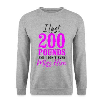 Happy Divorce Party I Lost 200 - Unisex Sweatshirt - salt & pepper - Front - Alina (178cm) & Michal (187cm)
