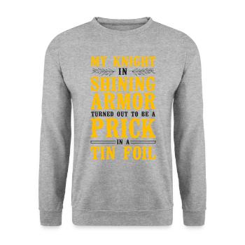 Happy Divorce Party My Knight In - Unisex Pullover - Weißgrau meliert - Vorne - Alina (178cm) & Michal (187cm)