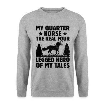 American Quarter Horse Equestrian Horse Lover Hors - Sweat-shirt Unisexe - gris chiné - Devant - Alina (178cm) & Michal (187cm)
