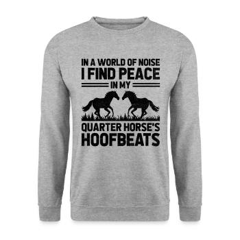 American Quarter Horse Equestrian Horse Lover Hors - Sweat-shirt Unisexe - gris chiné - Devant - Alina (178cm) & Michal (187cm)