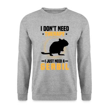 Juste besoin de gerbille rongeur Gerbille - Sweat-shirt Unisexe - gris chiné - Devant - Alina (178cm) & Michal (187cm)