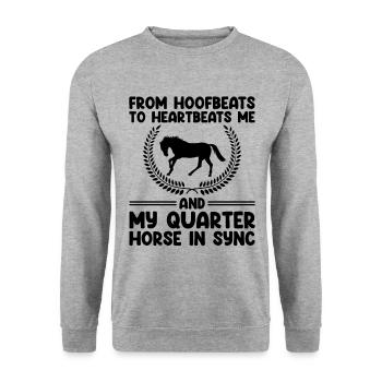 American Quarter Horse Equestrian Horse Lover Hors - Sweat-shirt Unisexe - gris chiné - Devant - Alina (178cm) & Michal (187cm)