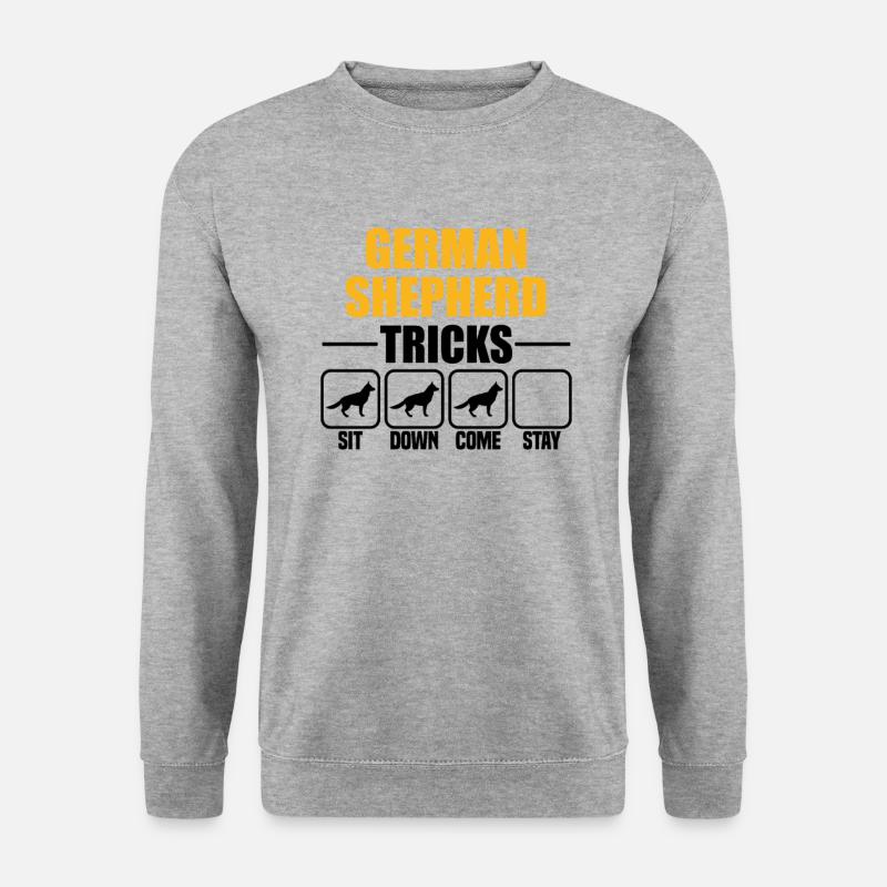 German Shepherd Tricks - Unisex Pullover - Weißgrau meliert