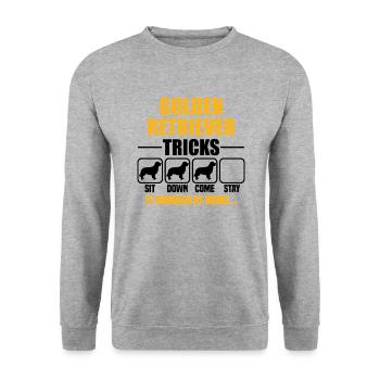 Golden Retriever Tricks - Unisex Sweatshirt - salt & pepper - Front - Alina (178cm) & Michal (187cm)