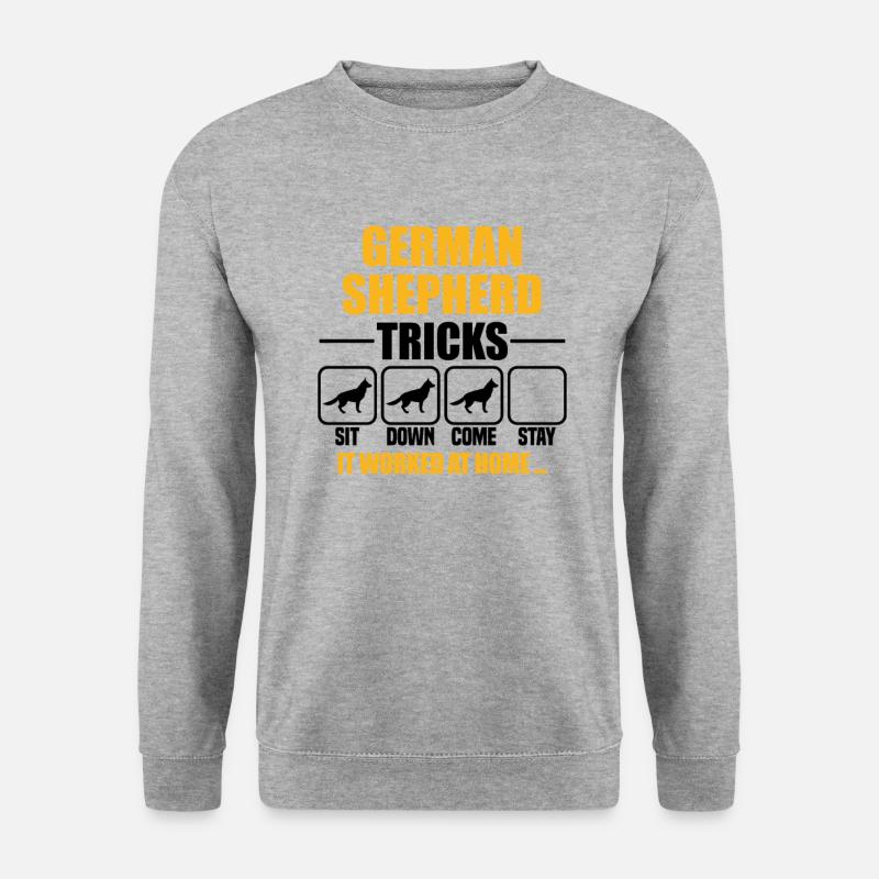 German Shepherd Tricks - Unisex Pullover - Weißgrau meliert