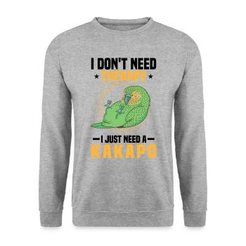 Juste besoin de perroquet kakapo incapable de voler - Sweat-shirt Unisexe - gris chiné - Devant - Alina (178cm) & Michal (187cm)
