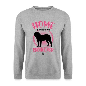 Home is where my Broholmer is - Unisex Sweatshirt - salt & pepper - Front - Alina (178cm) & Michal (187cm)