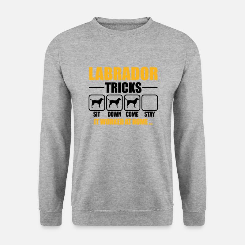 Labrador Tricks - Unisex Pullover - Weißgrau meliert