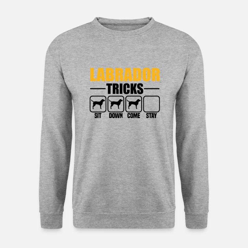 Labrador Tricks - Unisex Pullover - Weißgrau meliert