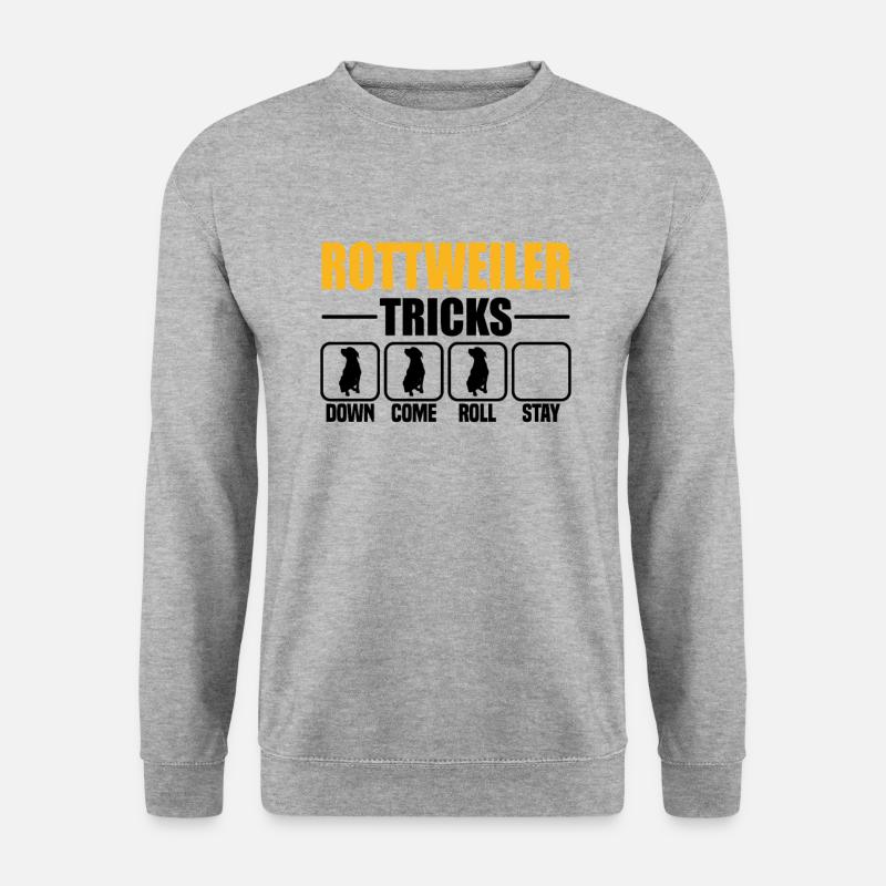 Rottweiler Tricks - Unisex Pullover - Weißgrau meliert