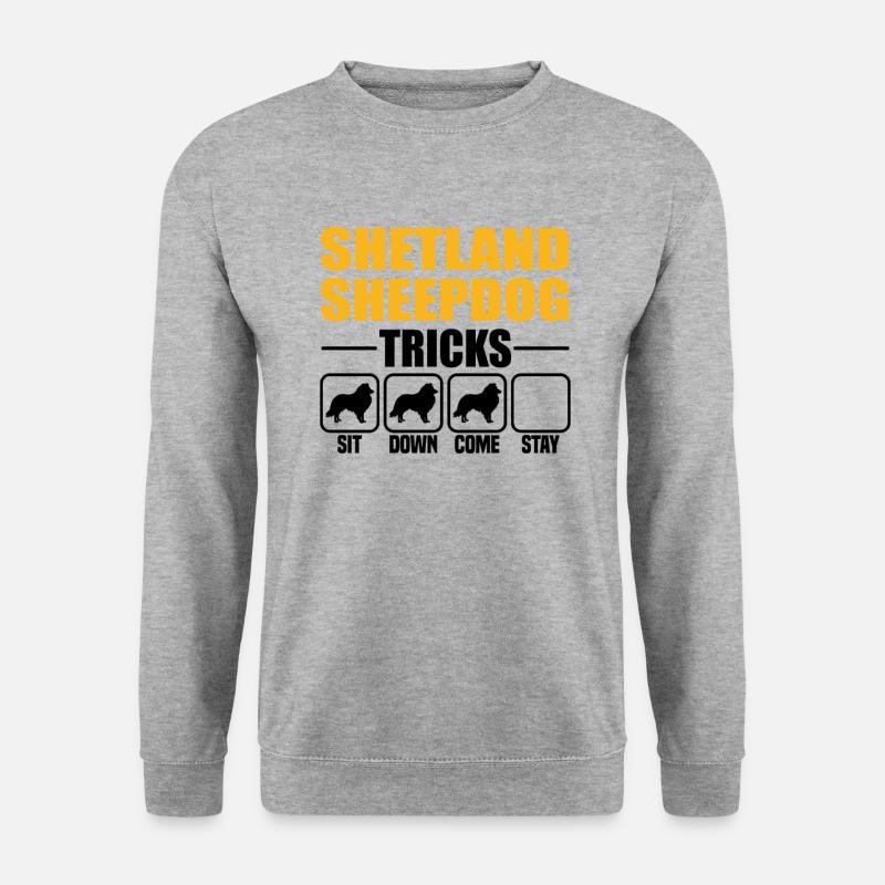 Shetland Sheepdog Tricks - Unisex Pullover - Weißgrau meliert