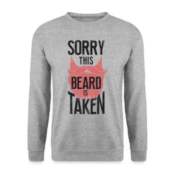Beard Lover Bearded Man Sorry This - Unisex Sweatshirt - salt & pepper - Front - Alina (178cm) & Michal (187cm)