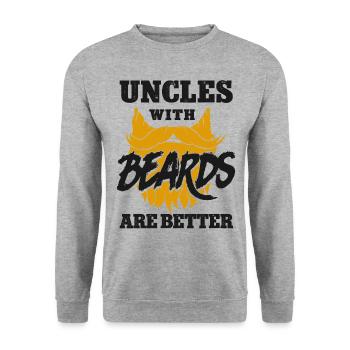 Beard Lover Bearded Man Uncle - Unisex Sweatshirt - salt & pepper - Front - Alina (178cm) & Michal (187cm)