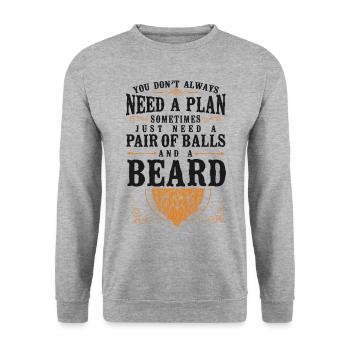 Beard Lover Bearded Man Ginger - Unisex Sweatshirt - salt & pepper - Front - Alina (178cm) & Michal (187cm)