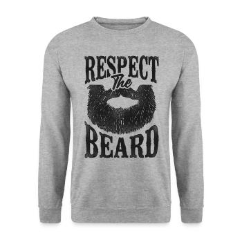 Beard Lover Bearded Man Respect - Unisex Sweatshirt - salt & pepper - Front - Alina (178cm) & Michal (187cm)