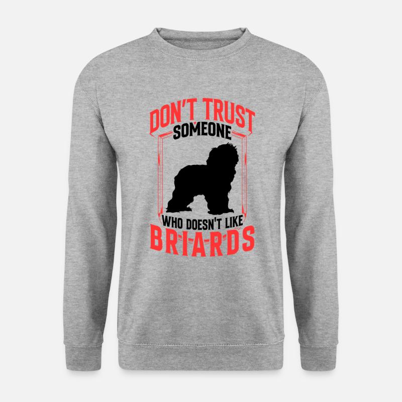 Briard nicht vertrauen Berger de Brie - Unisex Pullover - Weißgrau meliert