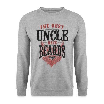 Beard Lover Bearded Man Uncle - Unisex Sweatshirt - salt & pepper - Front - Alina (178cm) & Michal (187cm)