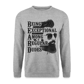 Amant de barbe Homme barbu Être - Sweat-shirt Unisexe - gris chiné - Devant - Alina (178cm) & Michal (187cm)