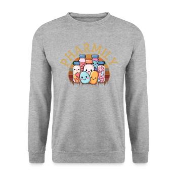 Pharmacist Technician, definition of Pharmily - Unisex Pullover - Weißgrau meliert - Vorne - Alina (178cm) & Michal (187cm)