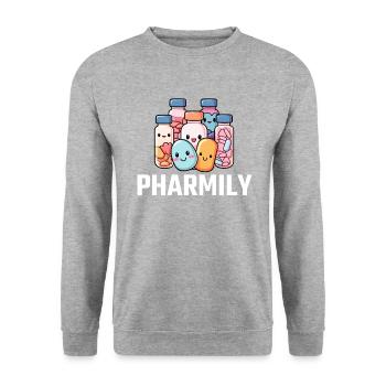 Pharmacist Technician, definition of Pharmily - Unisex Pullover - Weißgrau meliert - Vorne - Alina (178cm) & Michal (187cm)