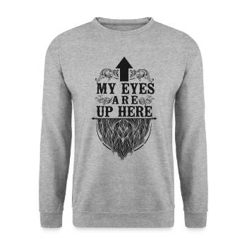 Beard Lover Bearded Man My Eyes - Unisex Pullover - Weißgrau meliert - Vorne - Alina (178cm) & Michal (187cm)
