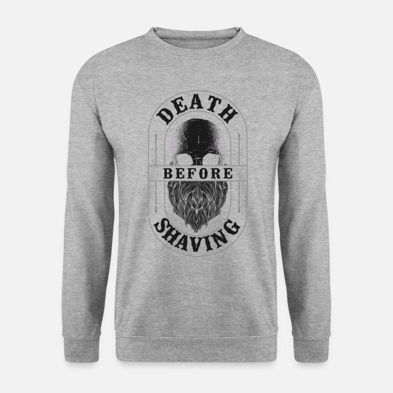 Beard Lover Bearded Man Death - Unisex Pullover - Weißgrau meliert