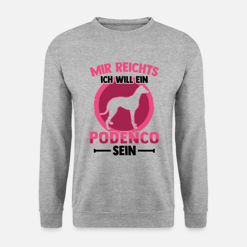 Ich will ein Podenco sein Ibizan Hound - Unisex Pullover - Weißgrau meliert