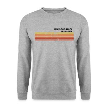 Retro Newport Beach California Vintage Vacation - Unisex Sweatshirt - salt & pepper - Front - Alina (178cm) & Michal (187cm)