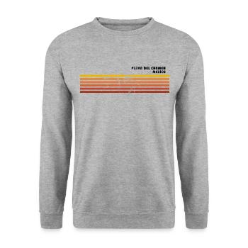 Retro Playa Del Carmen Mexiko Vintage Urlaub - Unisex Pullover - Weißgrau meliert - Vorne - Alina (178cm) & Michal (187cm)