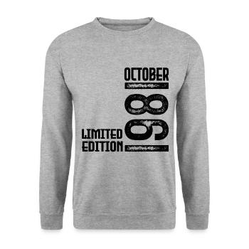 October 1981 Anniversary Gift. October 1981. - Unisex Sweatshirt - salt & pepper - Front - Alina (178cm) & Michal (187cm)