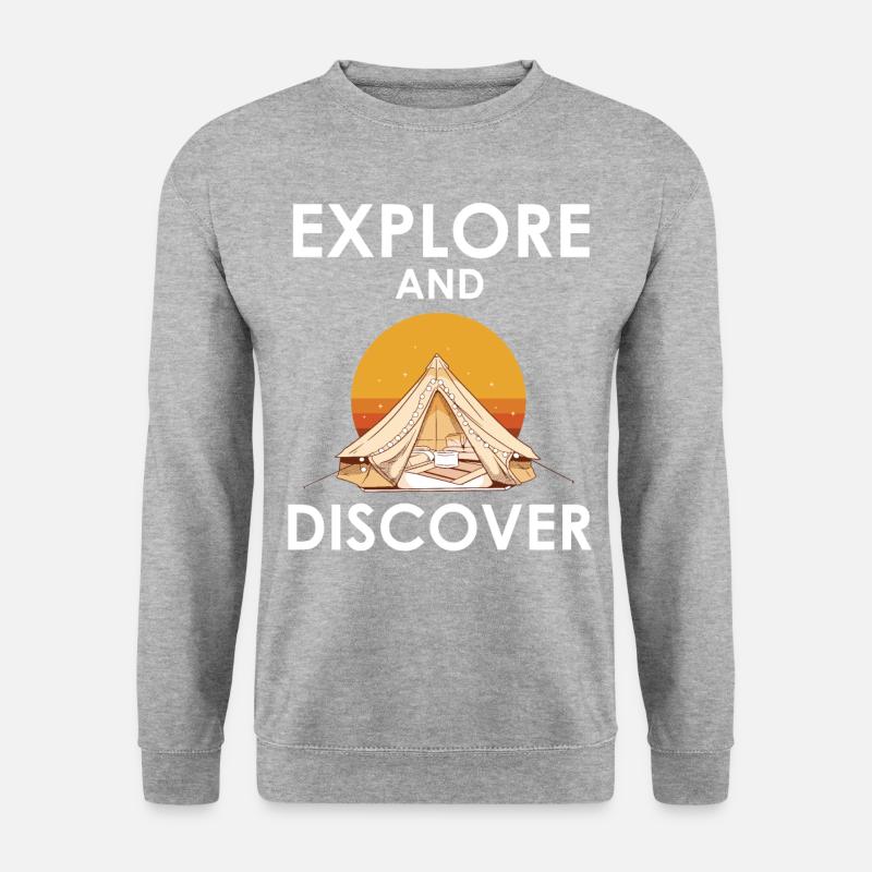 Explore and discover - Unisex Pullover - Weißgrau meliert