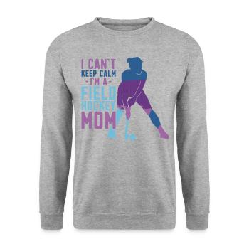 Field Hockey Mom I Can't Keep Calm - Unisex Pullover - Weißgrau meliert - Vorne - Alina (178cm) & Michal (187cm)