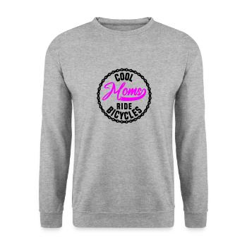 Cool moms ride bicycles - Unisex Pullover - Weißgrau meliert - Vorne - Alina (178cm) & Michal (187cm)