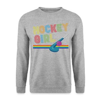 Hockey sur gazon Retro Hockey Fille - Sweat-shirt Unisexe - gris chiné - Devant - Alina (178cm) & Michal (187cm)