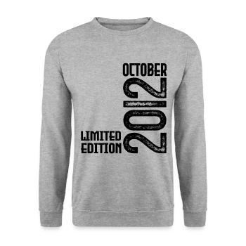 Cadeau Anniversaire Octobre 2012. October 2012. - Sweat-shirt Unisexe - gris chiné - Devant - Alina (178cm) & Michal (187cm)
