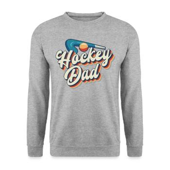 Field Hockey Dad Retro Hockey Dad - Unisex Pullover - Weißgrau meliert - Vorne - Alina (178cm) & Michal (187cm)