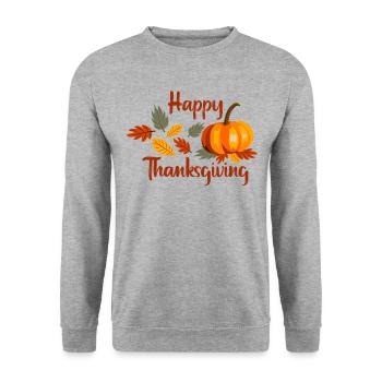 Happy Thanksgiving - Pilgrim Turkey Family Outfit - Unisex Sweatshirt - salt & pepper - Front - Alina (178cm) & Michal (187cm)