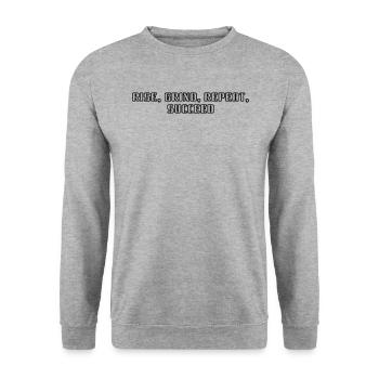 Fitness - Rise, grind, repeat, succeed - Unisex Sweatshirt - salt & pepper - Front - Alina (178cm) & Michal (187cm)