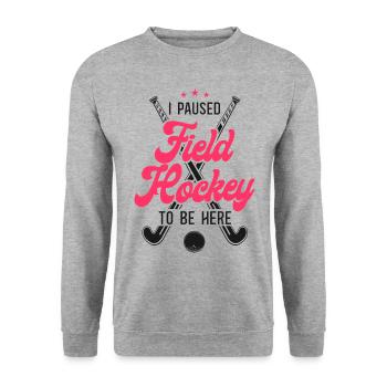 Field Hockey I Paused Field Hockey - Unisex Pullover - Weißgrau meliert - Vorne - Alina (178cm) & Michal (187cm)