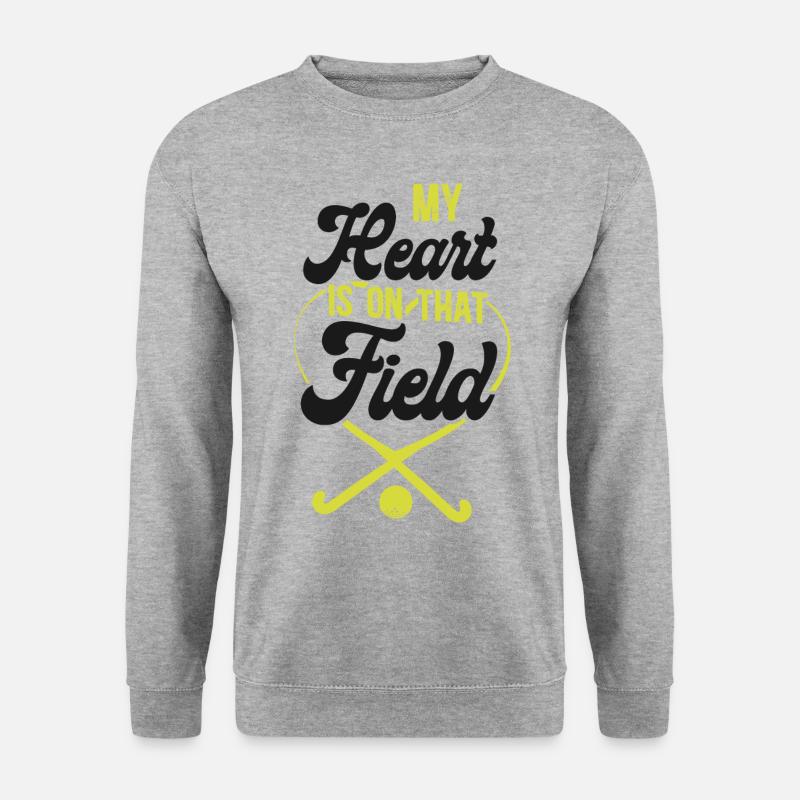 Field Hockey Mom My Heart Is On - Unisex Pullover - Weißgrau meliert