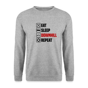 Mangez, dormez, descendez, répétez - Sweat-shirt Unisexe - gris chiné - Devant - Alina (178cm) & Michal (187cm)