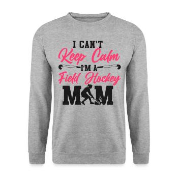 Field Hockey Mom I Can't Keep Calm - Unisex Pullover - Weißgrau meliert - Vorne - Alina (178cm) & Michal (187cm)