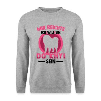 Will ein Do Khyi sein Tibetanische Dogge - Unisex Pullover - Weißgrau meliert - Vorne - Alina (178cm) & Michal (187cm)