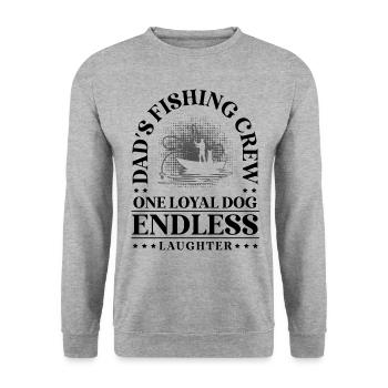 Angeln Hundebesitzer Hundeliebhaber Perfect Fishing Funn - Unisex Pullover - Weißgrau meliert - Vorne - Alina (178cm) & Michal (187cm)