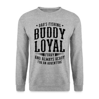 Angelhundebesitzer Hundeliebhaber Perfect Fishing Funn - Unisex Pullover - Weißgrau meliert - Vorne - Alina (178cm) & Michal (187cm)