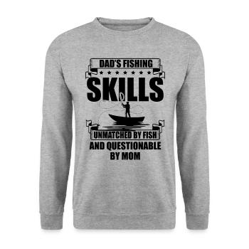 Pêche Papa Papa Pêcheur Childern Drôle Poisson Alors - Sweat-shirt Unisexe - gris chiné - Devant - Alina (178cm) & Michal (187cm)