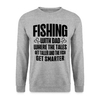 Pêche Papa Papa Pêcheur Childern Drôle Poisson Alors - Sweat-shirt Unisexe - gris chiné - Devant - Alina (178cm) & Michal (187cm)