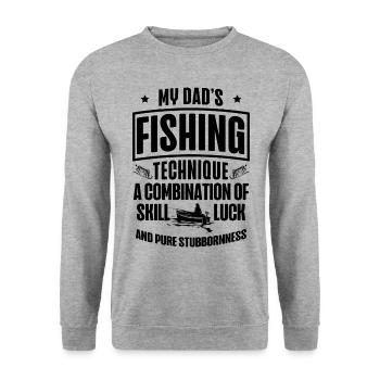 Pêche Papa Papa Pêcheur Childern Drôle Poisson Alors - Sweat-shirt Unisexe - gris chiné - Devant - Alina (178cm) & Michal (187cm)